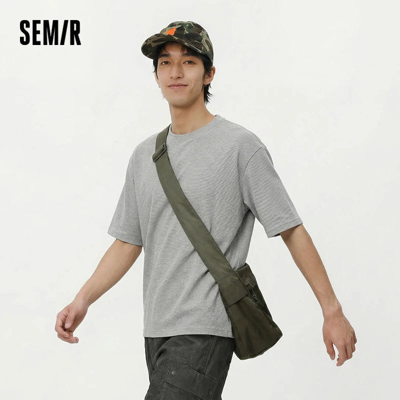 Semir Mens Tshirt 2026 Striped Crew Neck Casual Style Simple Fashion Soft Comfortable Daily T shirt