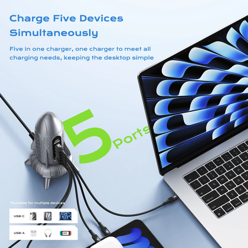 ឆ្នាំងសាក GaN USB C 320W 100W PD3.0 PPS QC3.0 USB Type C សម្រាប់ iPhone 16 15 Samsung Macbook Laptops Tablets