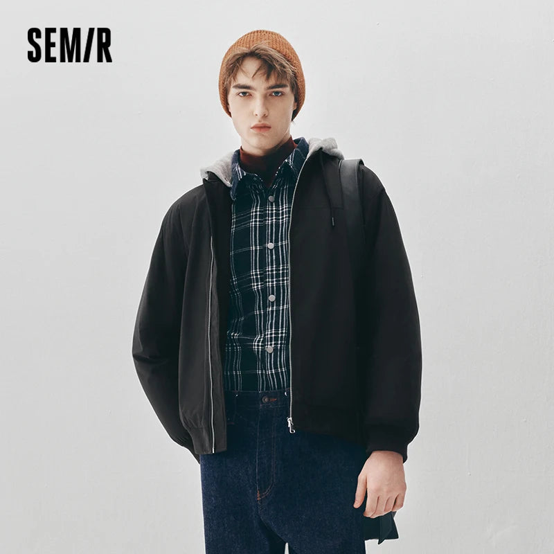 អាវក្រៅ Semir សម្រាប់បុរស ធន់នឹងទឹក ធន់នឹងខ្យល់ ធន់នឹងស្នាមប្រឡាក់ ៩០ ភាគរយ អាវក្រៅបែបស្រទាប់ រចនាបថ Bomber សម្រាប់រដូវរងា ឆ្នាំ២០២៦