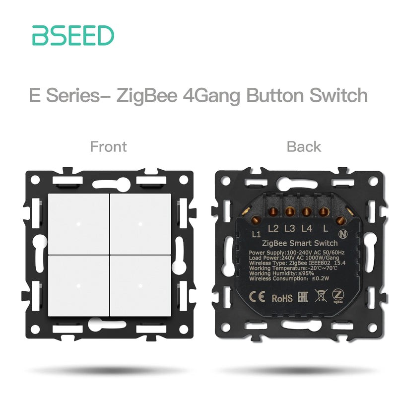 BSEED E Series Zigbee Smart Click Switch Module Part Wall Light Switch DIY Part White Black Grey Color Free Combination
