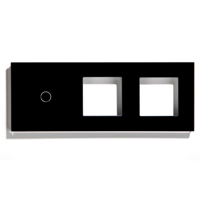 BSEED EU Standard Touch Light Switch Panel With Wall Socket Frames 228mm Metal Base Included Glass Frame Without Switch Part