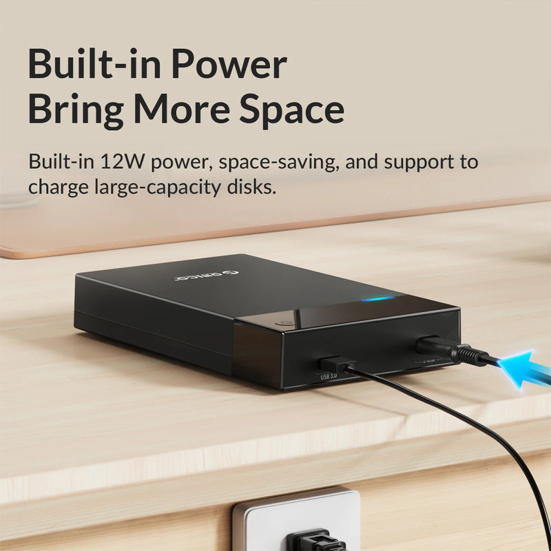 ORICO 3.5'' HDD Case with 12W1A Built-in Power Protable Hard Drive Enclosure SATA to USB 3.0 Supply Support UASP Box