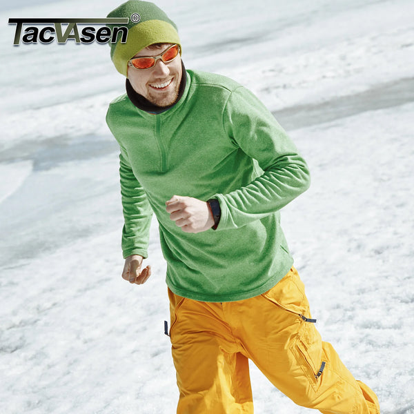 TACVASEN Spring/Fall Thermal Sports Sweater Men's 1/4 Zipper Tops Breathable Gym Running T Shirt Pullover Male Activewear