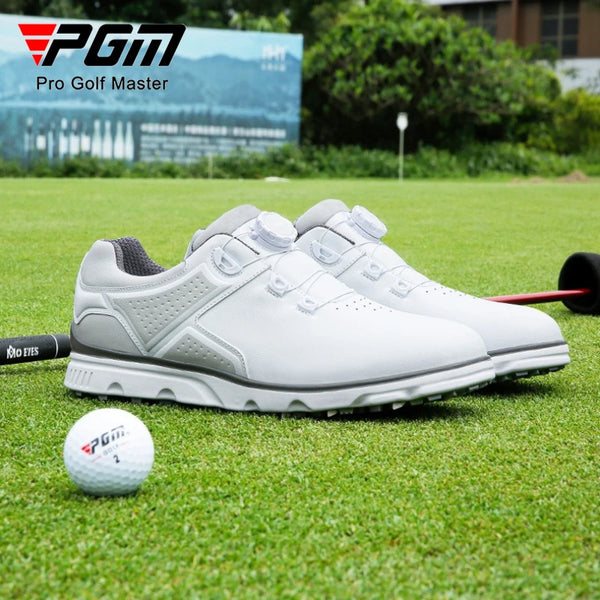 PGM Men's Golf Shoes with Knob Shoelaces Super Waterproof and Anti Slip Shoe Studs, Sports Shoes XZ279