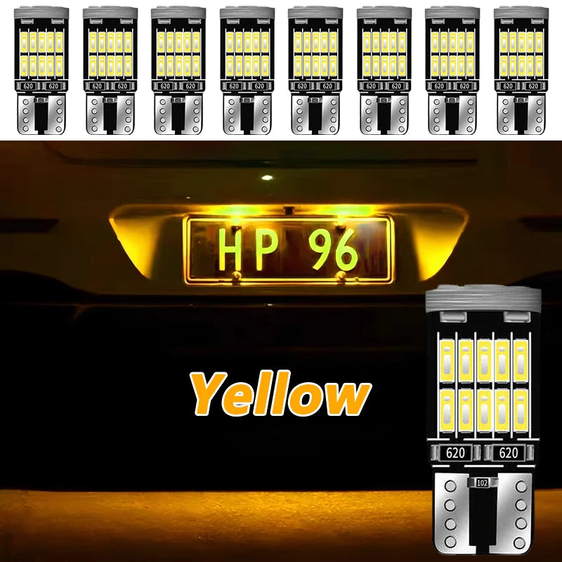 អំពូល LED T10 W5W ចំនួន 10-40 អំពូល CANBUS គ្មានកំហុស 12V 4014-26SMD 400LM 6500K ពណ៌សភ្លឺខ្លាំង ភ្លើងខាងក្នុងរថយន្ត ផែនទីទ្វាររថយន្ត