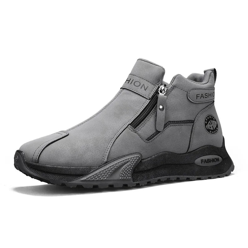 Men's boots winter new warm plush casual snow boots fashion youth Joker outdoor sports cotton shoes anti-slip high-top work shoe