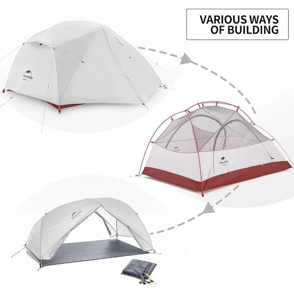 Naturehike Camping Tent Star River 2 Person Dome Tent Double Layer Ultralight Backpacking Tent Waterproof Outdoor Travel Tent