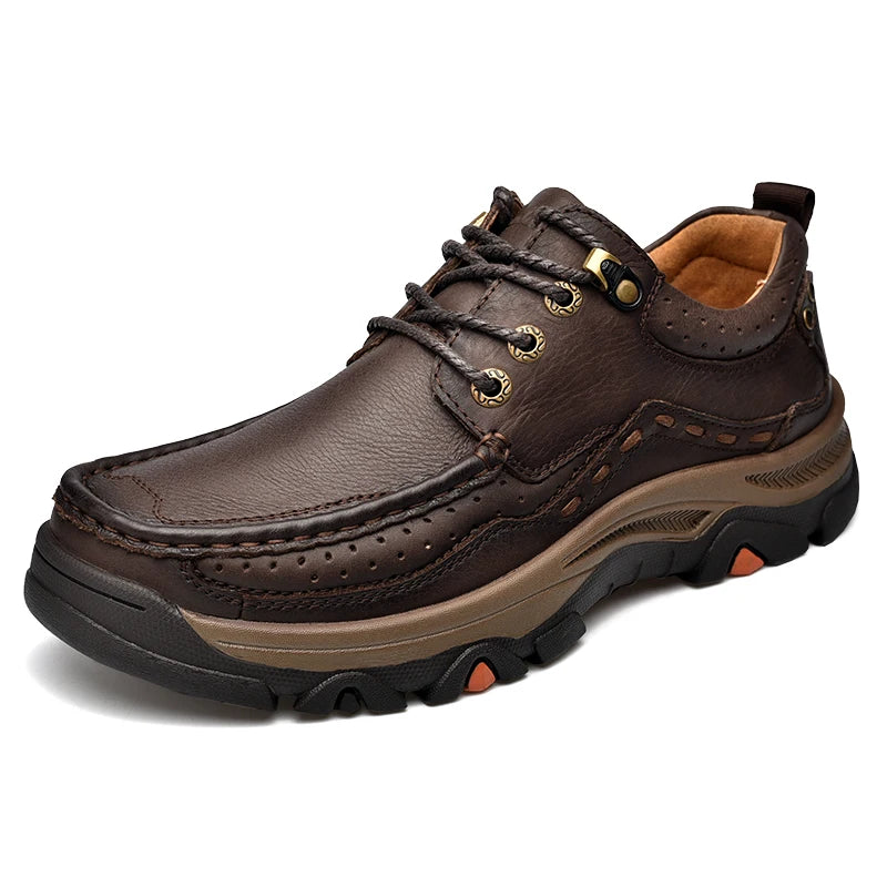 Mens Genuine Leather Oxford Shoes Cow Leather Lace Up Business Casual