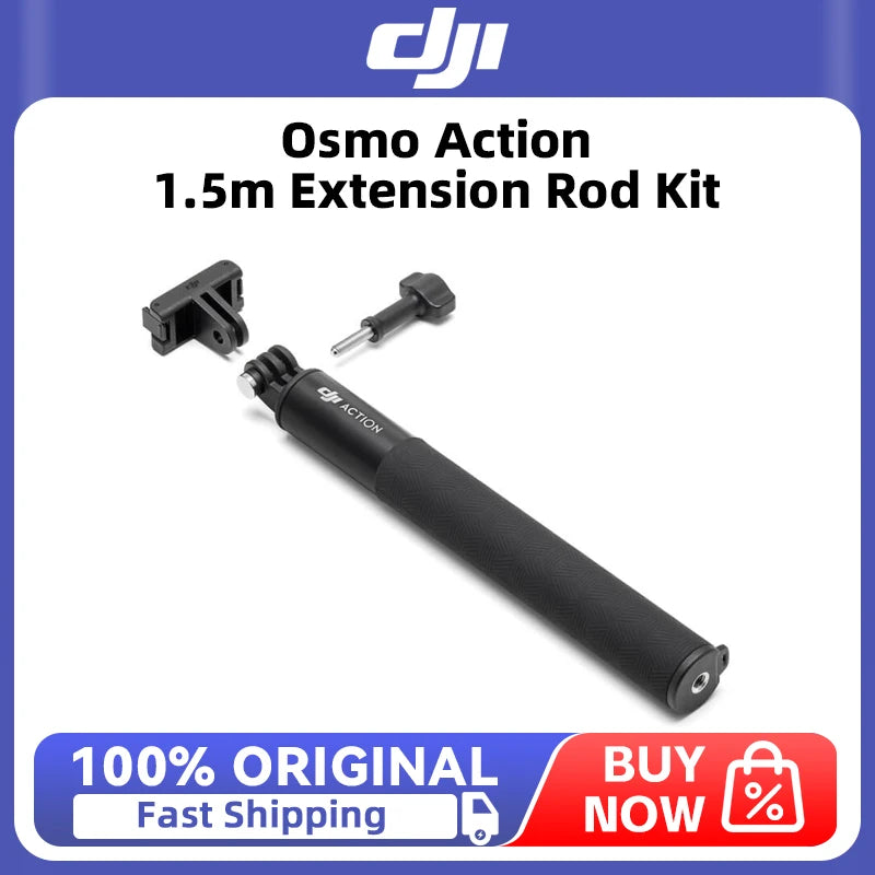 DJI Osmo Action 1.5m Extension Rod Kit Original Compact Easy to Hold 1/4" Threaded Hole for DJI Action 5 Pro/Osmo 360/Osmo Nano