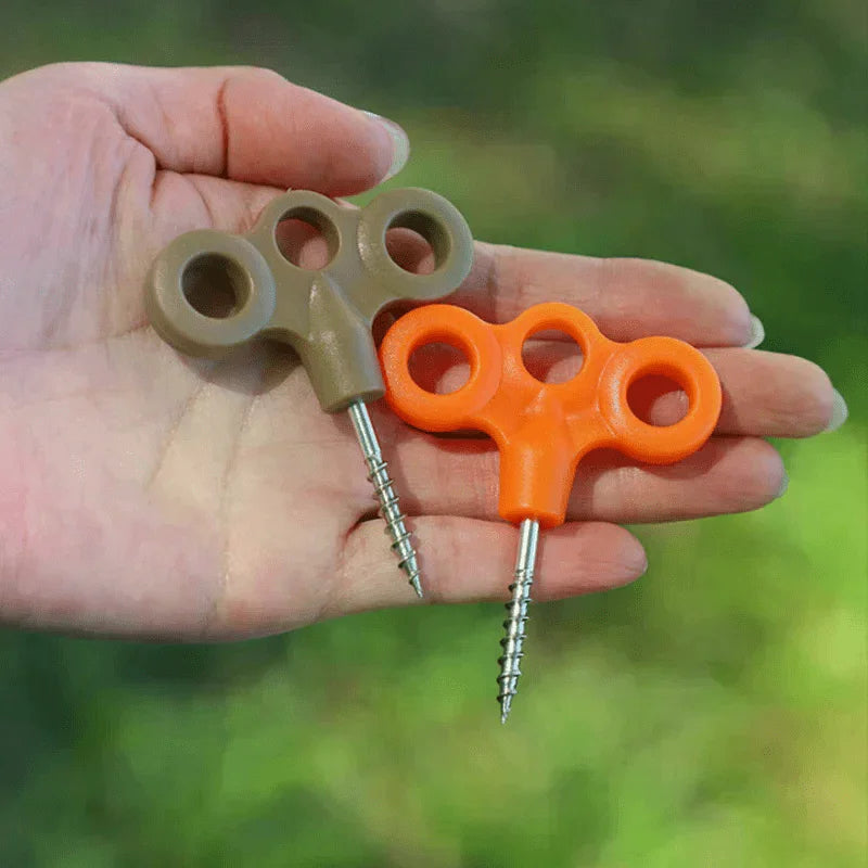 5/10pcs Mixed Color Multi-String Ground Stakes Anchors for Camping, Hiking, Trampolines, Tents, and Outdoor Gear
