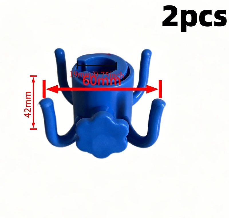 2pcs Adjustable 4-Claw Beach Umbrella Hook,Heavy Duty Plastic Holder for Towels/Bags/Hats,Fits1.9-3.2cm Pole,Outdoor Accessories