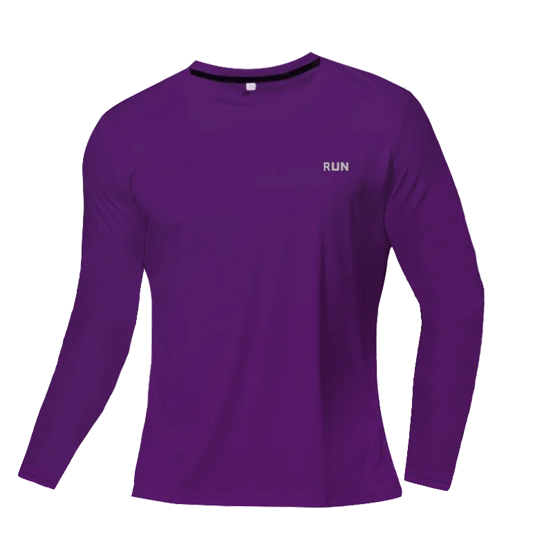 Men's UPF 50+ UV Protection Long Sleeve Sports T-Shirt, Quick Dry Breathable Athletic Tee for Running Fishing Outdoor Workout