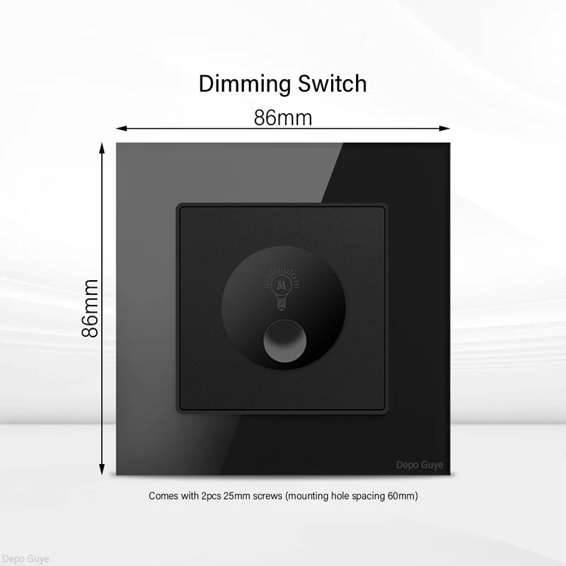 UK Black USB Type-C 18W Fast Charging Socket Universal Tempered Glass  Double 5-pin Power Plug,Home Electrical Wall Light Switch