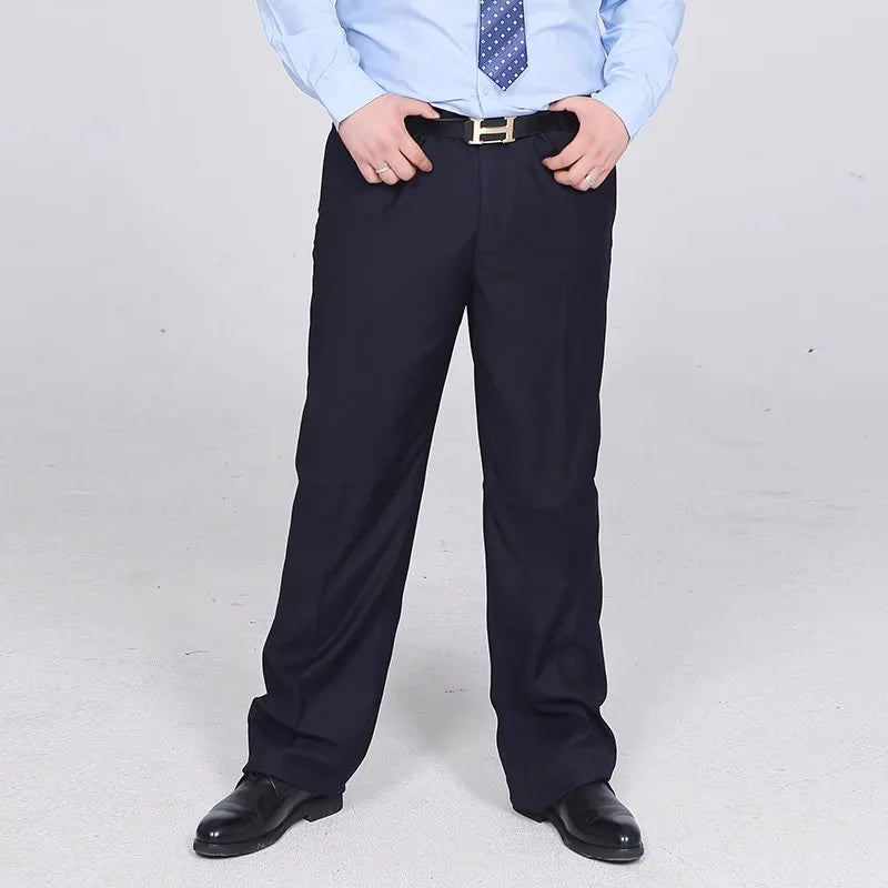 10XL Men's Black Suit Pants, Business Casual Trouser, Dark Blue Male Cool Choice Pant, New 2026