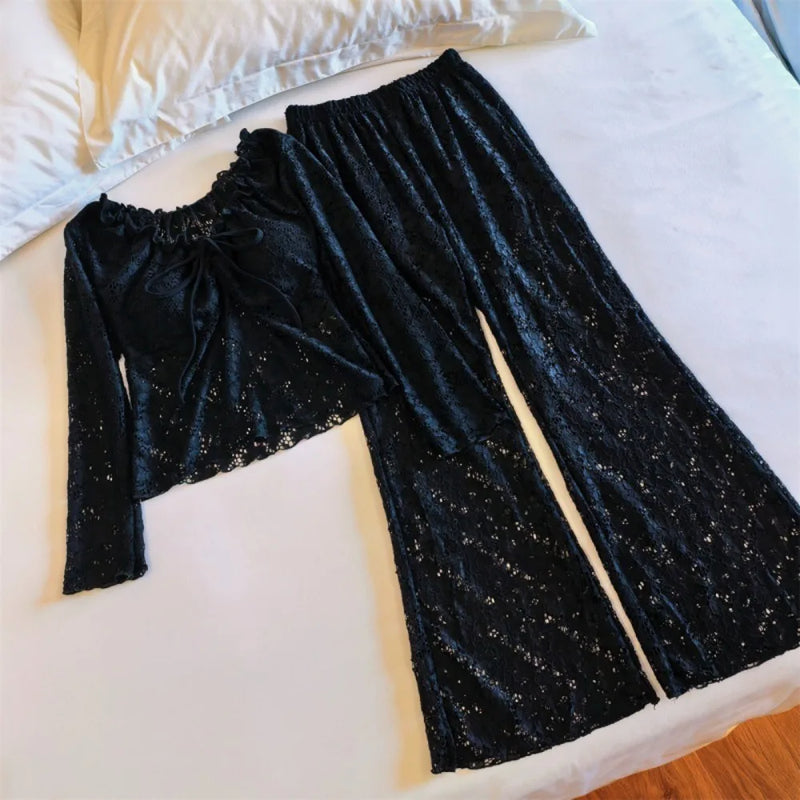 New Chest Pad Sleepwear Women's Home Clothes Spring Autumn Long Sleeve 2 Pieces Set for Woman Nightwear Homewear Loungewear
