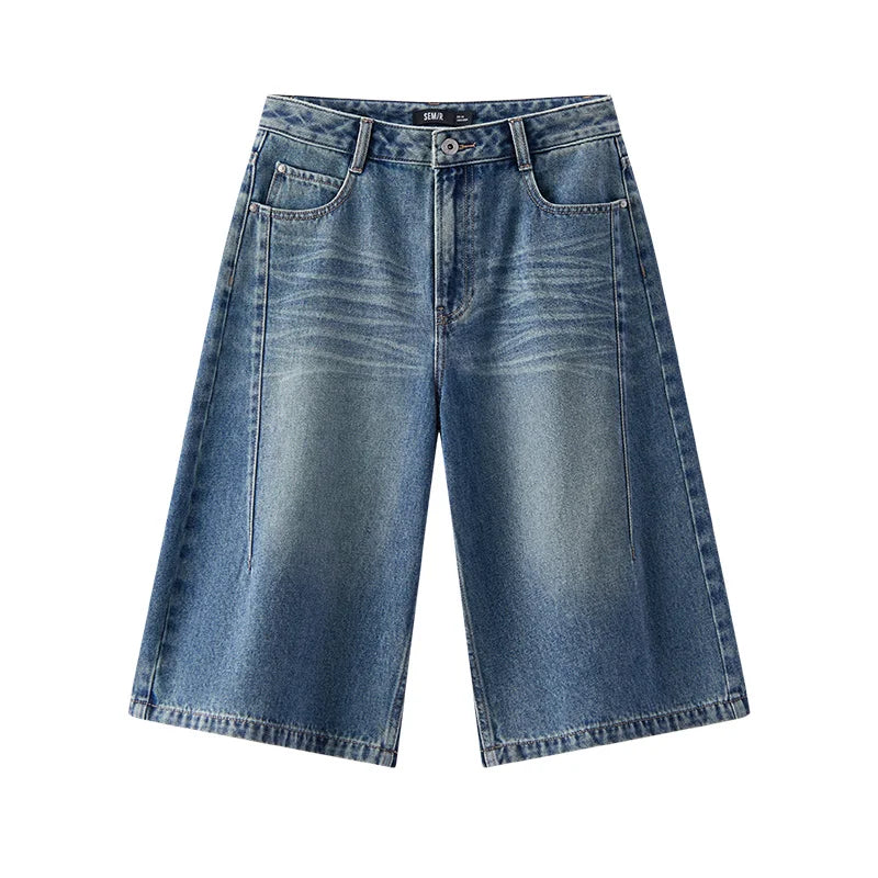 Semir Womens Denim Pants 2026 Loose Straight Knee Length Casual Style Fashion Soft Daily Wear