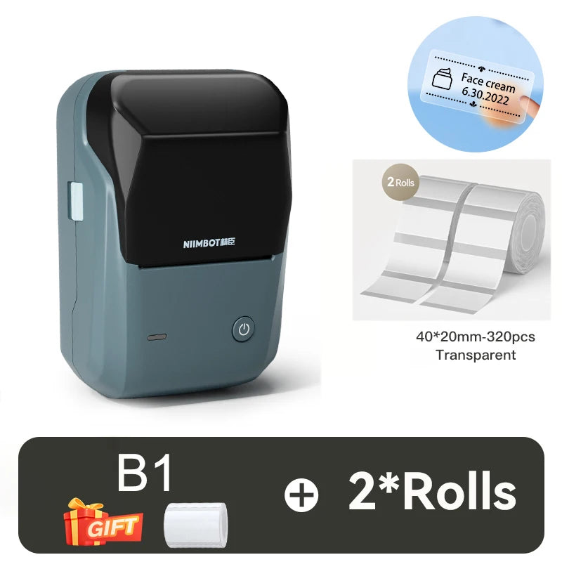 Niimbot B1 Thermal Printer Self-adhesive Food Stickers Bluetooth Label Maker Pocket Name Pirce Bacode Bussiness Labeling Machine