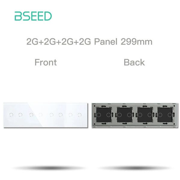 បន្ទះកញ្ចក់គ្រីស្តាល់ BSEED M1 ទំហំ 299mm សម្រាប់កុងតាក់ប៉ះបួន 1/2/3Gang ជាមួយមុខងារកុងតាក់ភ្លើងជញ្ជាំងបន្ទះដែកតែប៉ុណ្ណោះ