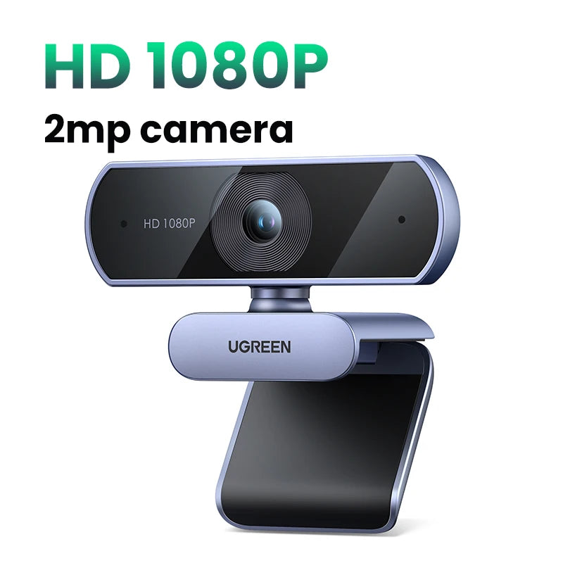【RU】UGREEN USB 2K HD Mini  For WebDual Microphones for Youtube Zoom Video Calling 2K USB