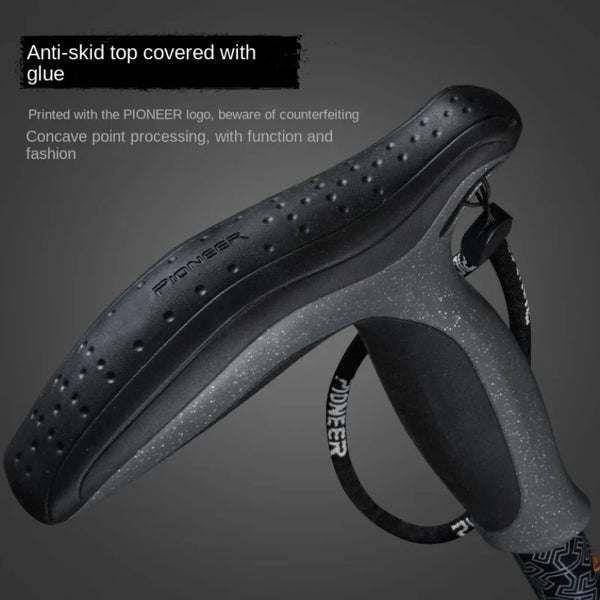 Pioneer 1pcs T-handle Trekking Pole 3 Sections Ultralight Outdoor Camping Hiking Walking Sticks Cane Climbing XDL009