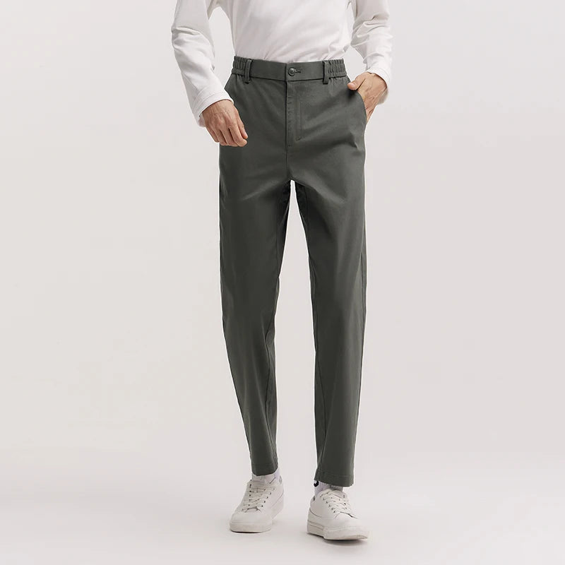 Semir Solid Color Casual Pants Tapered Fit Men 2025 Spring Basic Style Simple Fashion Long Comfortable Trousers