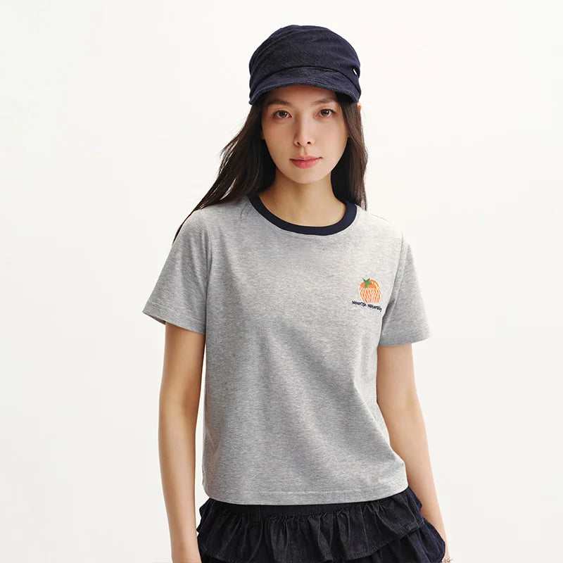 Semir Womens Tshirt 2026 Short Pattern Embroidered Antibacterial Moisture Wicking Quick Dry Casual Soft