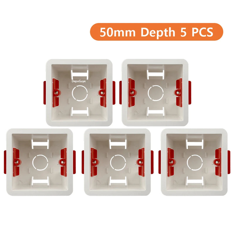 86 Type Switch Mounting Box Cassette Flame Retardant Plastic PVC Junction Back Box Universal White Electrical Concealed Box