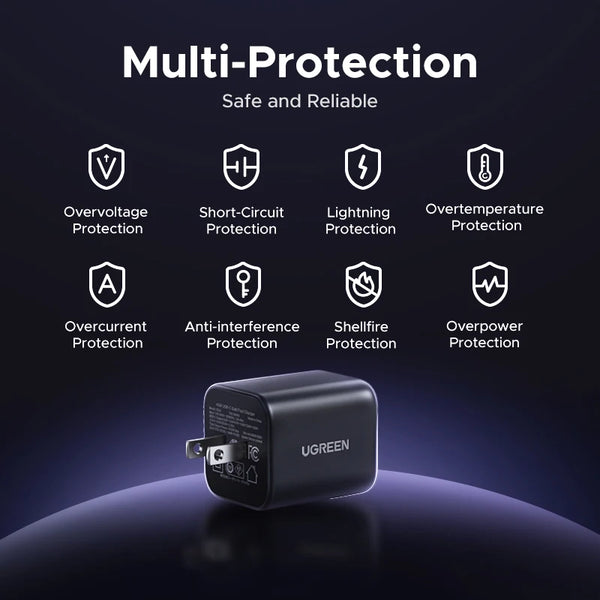 UGREEN 45W GaN Charger PD3.0 PPS QC3.0 Quick Charge For Samsung S26 S25 Ultra iPhone 18 17 16 Pro Max iPad Tablet Fast Charger