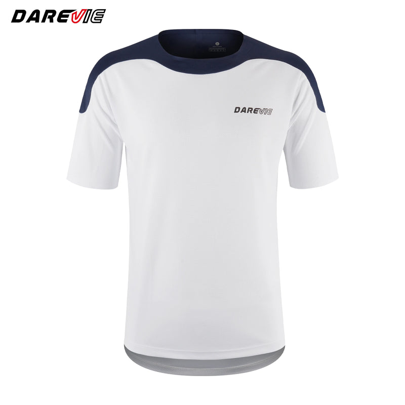 អាវយឺតជិះកង់ DAREVIE សម្រាប់បុរស MTB Downhill គ្មានថ្នេរ កម្រិតហ្វឹកហាត់ អាវយឺតជិះកង់ Maillot បច្ចេកវិទ្យាត្រជាក់ អាវជិះកង់ស្ងួតរហ័ស