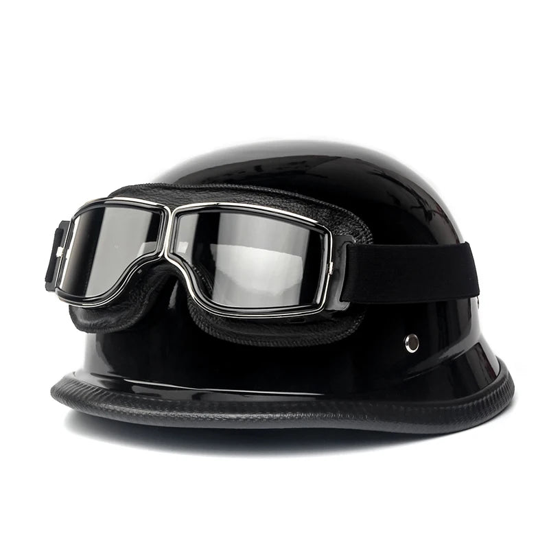 ABS material motorcycle helmet casco moto retro World War II German military helmet with goggles capacete