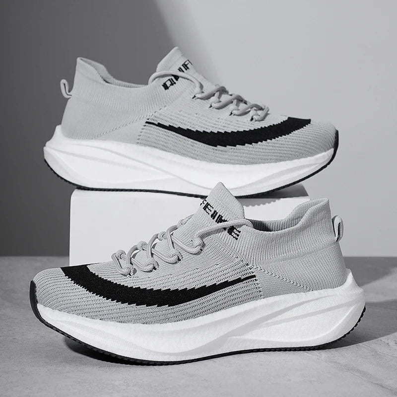 Mens Running Shoes 2025 New Breathe Mesh Lightweight Cushioning Daily Fitness Sneakers Outdoor Flat Mesh Tennis Shoes for Men