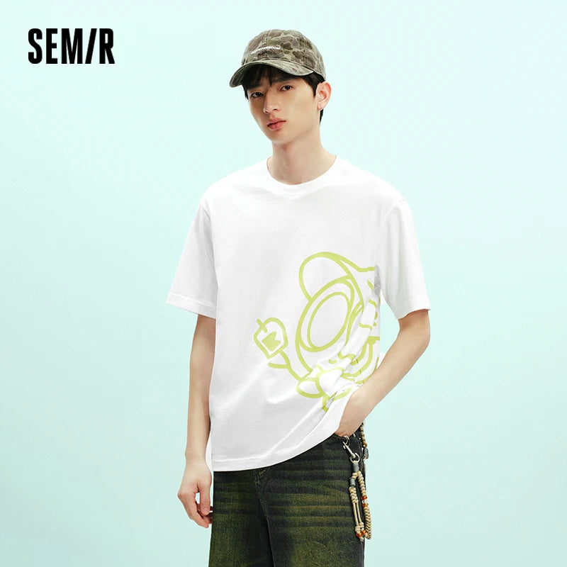 Semir Unisex Tshirt Breathable Half Sleeve Trendy Graphic Print Summer 2026 Loose Fit Everyday Casual Style Top