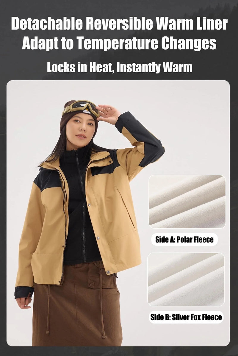 Graphene energy double-sided velvet inner tank 3-in-1 Windbreaker Windproof Cold-proof Wear-resistant  Fashion Style