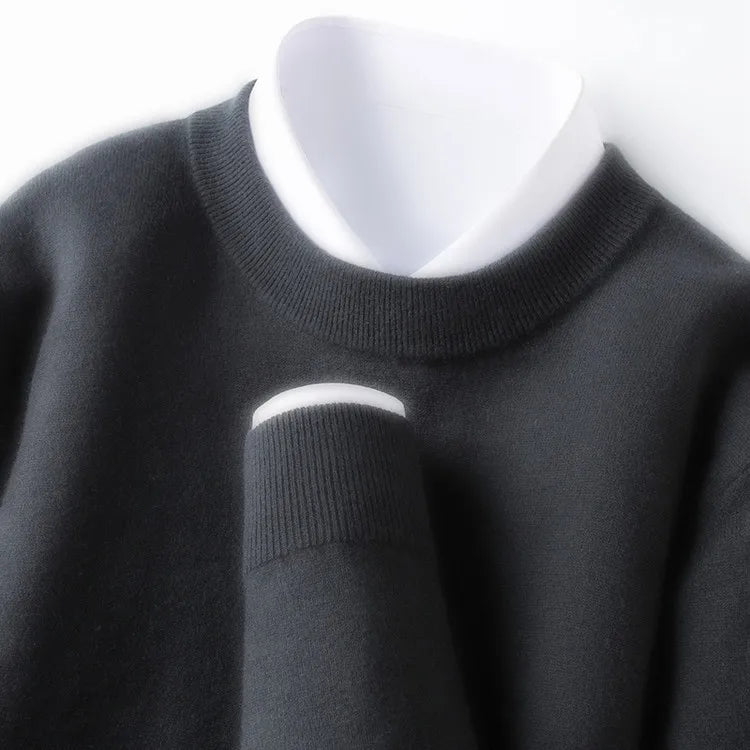 350g 100% Merino Wool Sweater, Anti-Pilling, 9 Colors Men's Round Neck Pullover Sweater - Versatile Base Layer or Outerwear