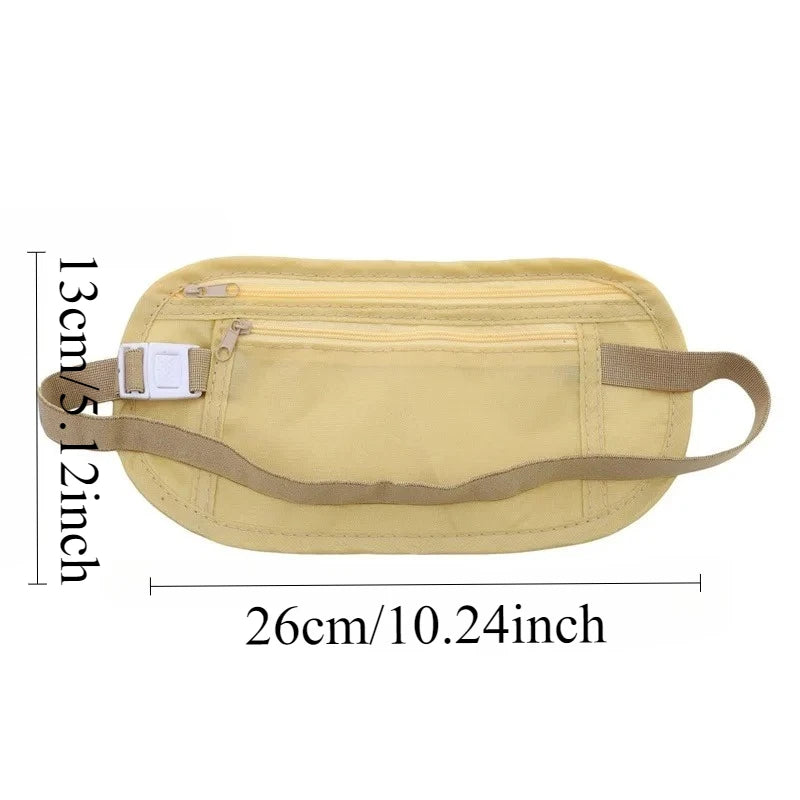 Invisible Travel Waist Packs Pouch for Passport Money Belt Bag Hidden Security Wallet Gift Travel Bag Chest Pack Money Waist Bag