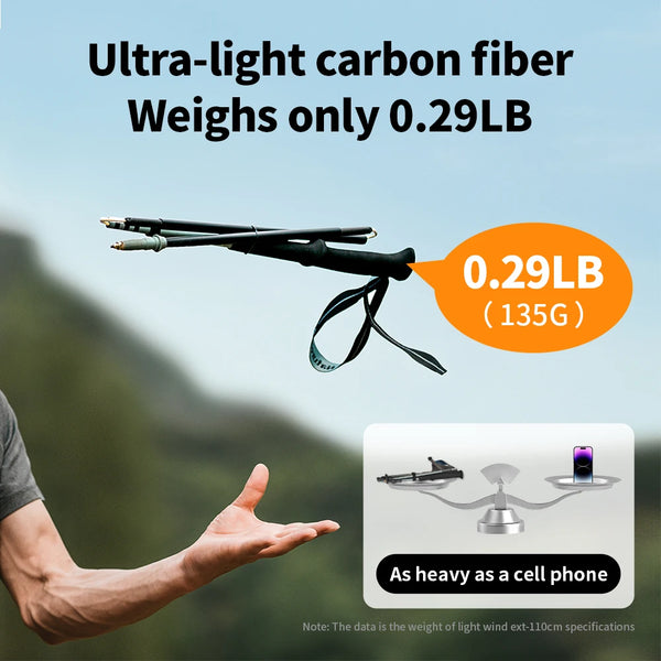 ដំបងឡើងភ្នំ Naturehike Air Terk EXT ដែលអាចបត់បាន ធ្វើពីកាបូនពេញ ទម្ងន់ស្រាលបំផុត ធ្វើពីឈើបួនជ្រុង សម្រាប់ឡើងភ្នំក្រៅផ្ទះ