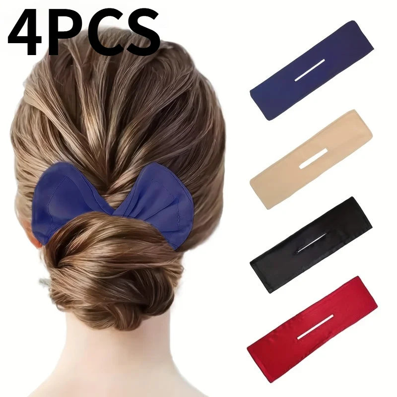 4pcs Lazy Bun Maker for Women,Hair Styling Tool,Rotating Headband,French-Style Vintage Lightweight Hair Roller hair accessories