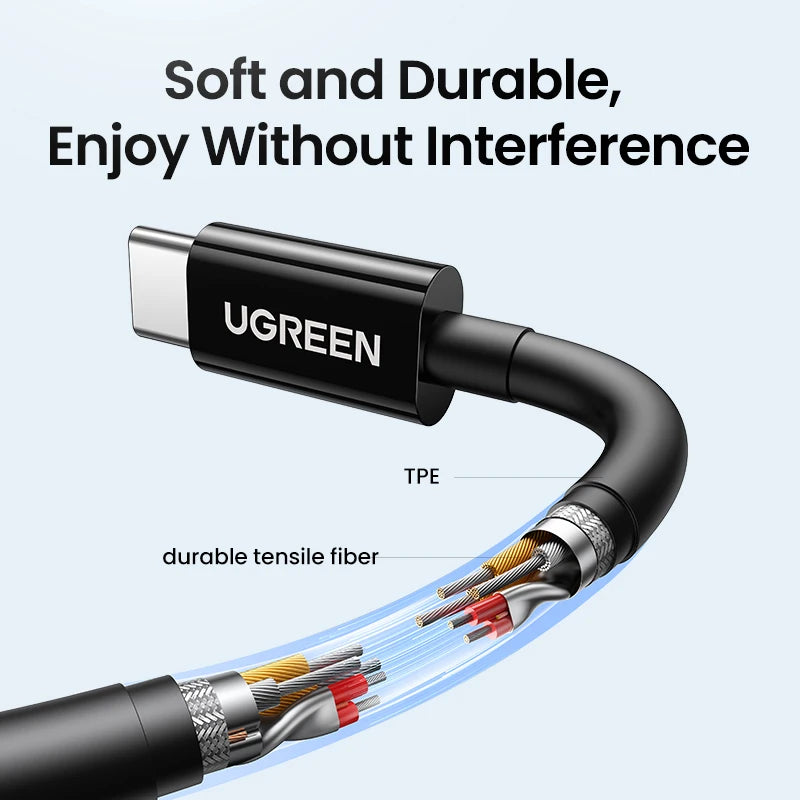 UGREEN Semi-open 3.5mm USB Type C Wired Earbuds with Microphone, Wired Earphones Headphones HiFi Stereo,For Most with 3.5mm Jack
