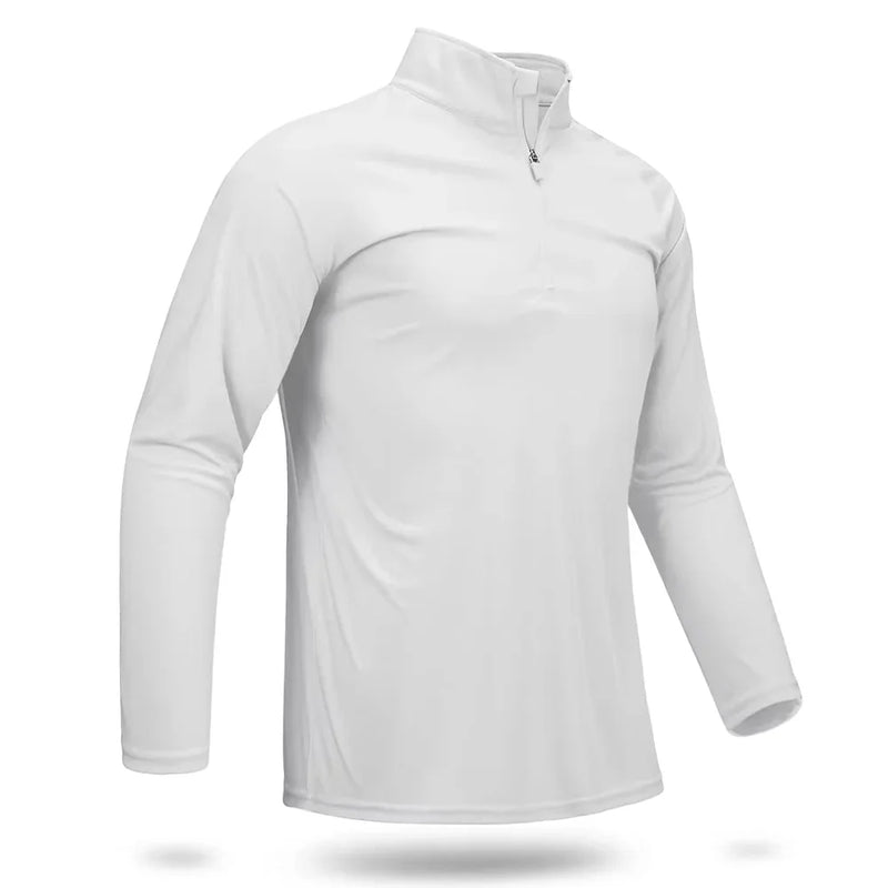 TACVASEN UPF 50+ T-Shirts Men's 1/4 Zip UV Protection Long Sleeve T-Shirts Fishing Hiking Performance Tee Shirts Pullover Tops