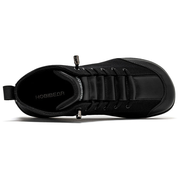 HOBIBEAR Mid-Top Canvas Boots Unisex Barefoot Wide Width Minimalist Shoes Zero-Drop Trail Running Sneakers