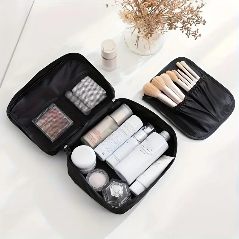 1pc Travel Large Capacity Toiletry Bag Makeup Bag Portable Luggage Organizer Multifunctional Square Bag Storage Pouch, bags