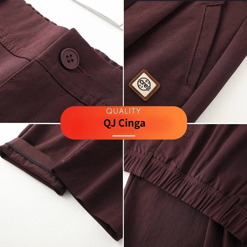 Off-white Women's Casual Pants, New Fall High-waisted Pleated Harem Pants, Asian Sizes Navy Blue Stretch Trousers, S-XXXL.