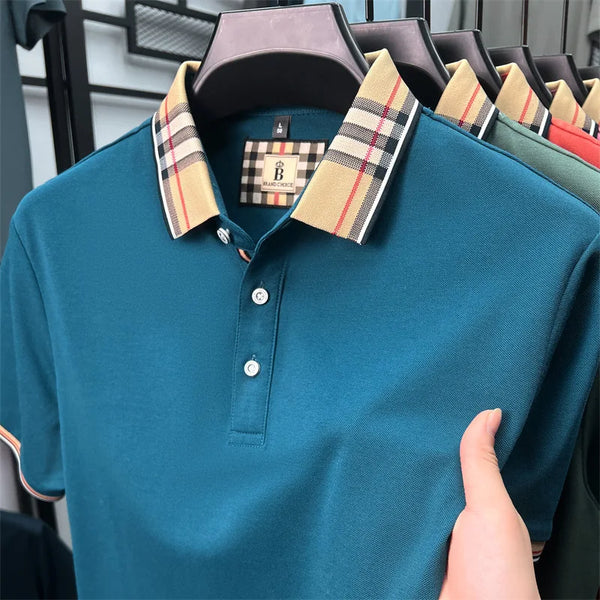 Luxury Brand Man Short-Sleeved Polo Shirt Lapel Button Spring Hot Polo Shirt Business Casual Clean Wrinkle-Resistant Men's Wear
