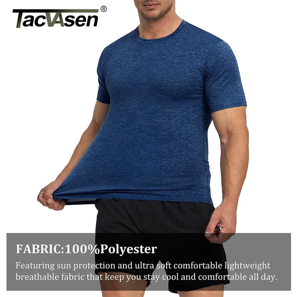 TACVASEN Summer Running T-shirts Men‘s T-shirts Athlete Sports Gym Fitness Workout Casual Shirts Quick Dry Basketball Base Layer