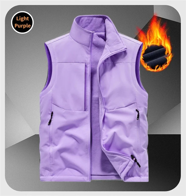 Multi-pocket outdoor suit vest coat custom logo10 Colors Casual vest winter warm sleeveless vest jacket 2025 Autumn/Winter