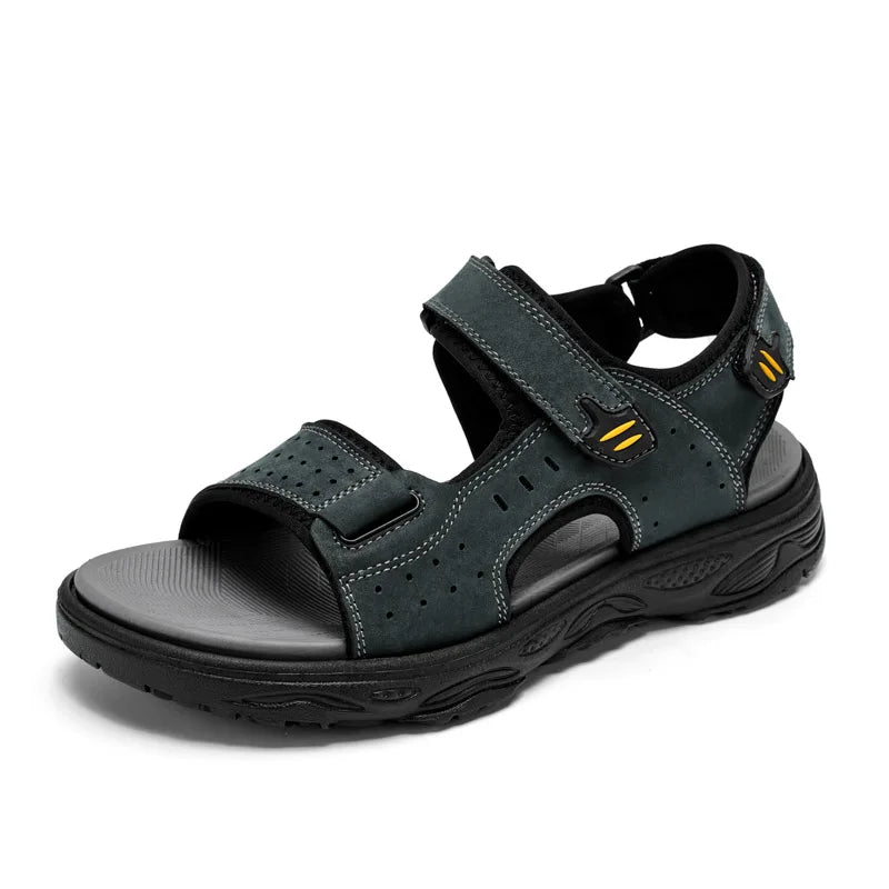 Summer Retro Sandals For Men Genuine Leather Sandals Outdoor Shoes Beach Verano Sandale Homme Sandalias Hombre