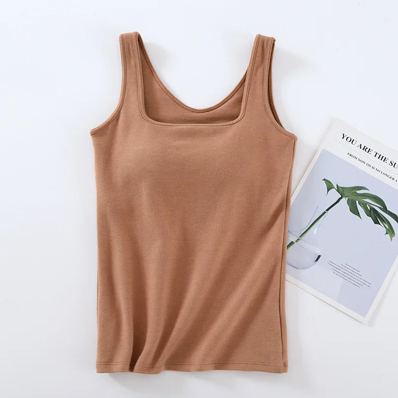 Night Wear Woman Sleeping Shirt New Spring Autumn One Piece Pajamas Tops Sleeveless Chest Pad Vest Women's Sleepwear T-shirt