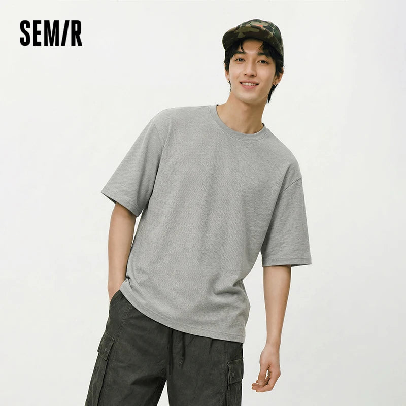 Semir Mens Tshirt 2026 Striped Crew Neck Casual Style Simple Fashion Soft Comfortable Daily T shirt