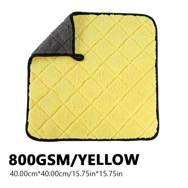 SEAMETAL Microfiber Cleaning Towel 800GSM Ultra Soft Car Wash Towel Drying Cloth Strong Water Absorption for Car Accessories