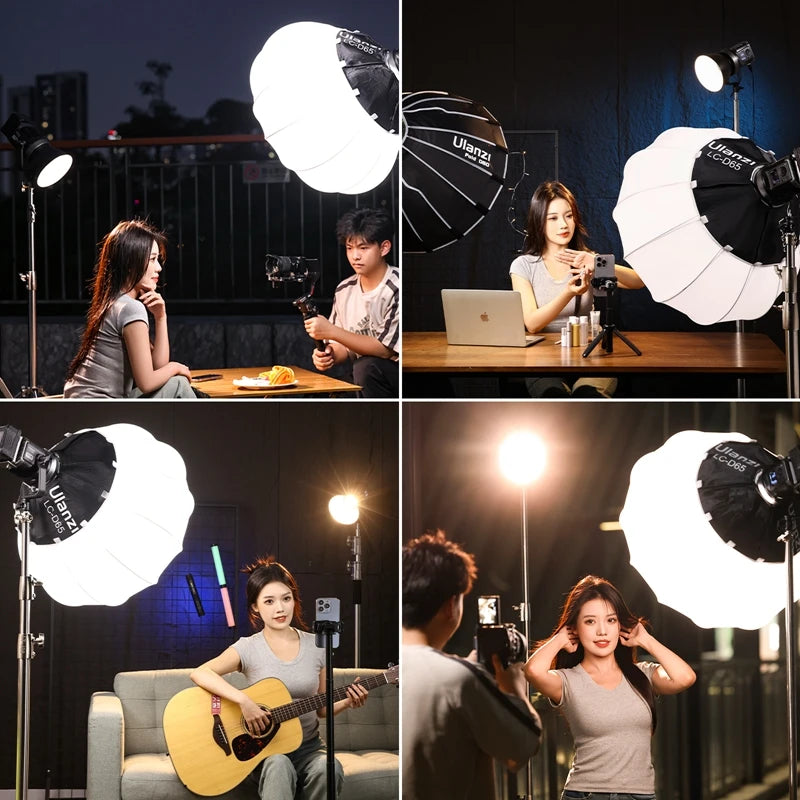 ភ្លើងវីដេអូ Ulanzi VL-120C 120W V-Mount RGB ពណ៌ពេញ COB បញ្ជាដោយឥតខ្សែ APP 2700K-6500K សម្រាប់ការថតវីដេអូក្នុងស្ទូឌីយោ
